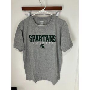 ProEdge Men's Michigan State Spartans All Embroidered T-Shirt, Gray, Large